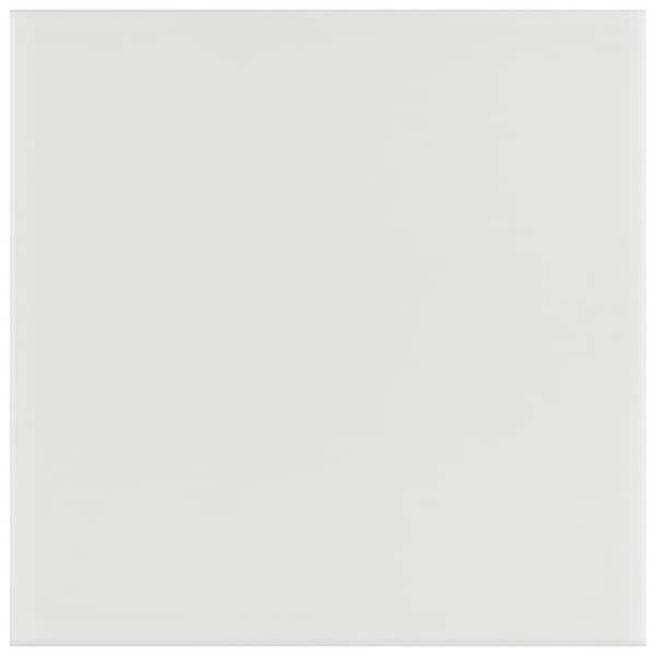 Merola Tile Revival White 7-3/4 in. x 7-3/4 in. Ceramic Floor and Wall Take Home Tile Sample