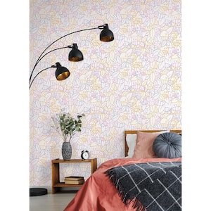 Multi-Colored Warm Floral Sequence Peel and Stick Wallpaper Sample