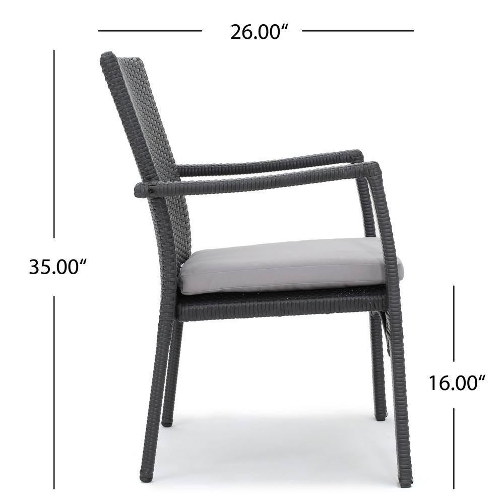Gray 9-Piece Expandable Patio Dining Set with Cushions