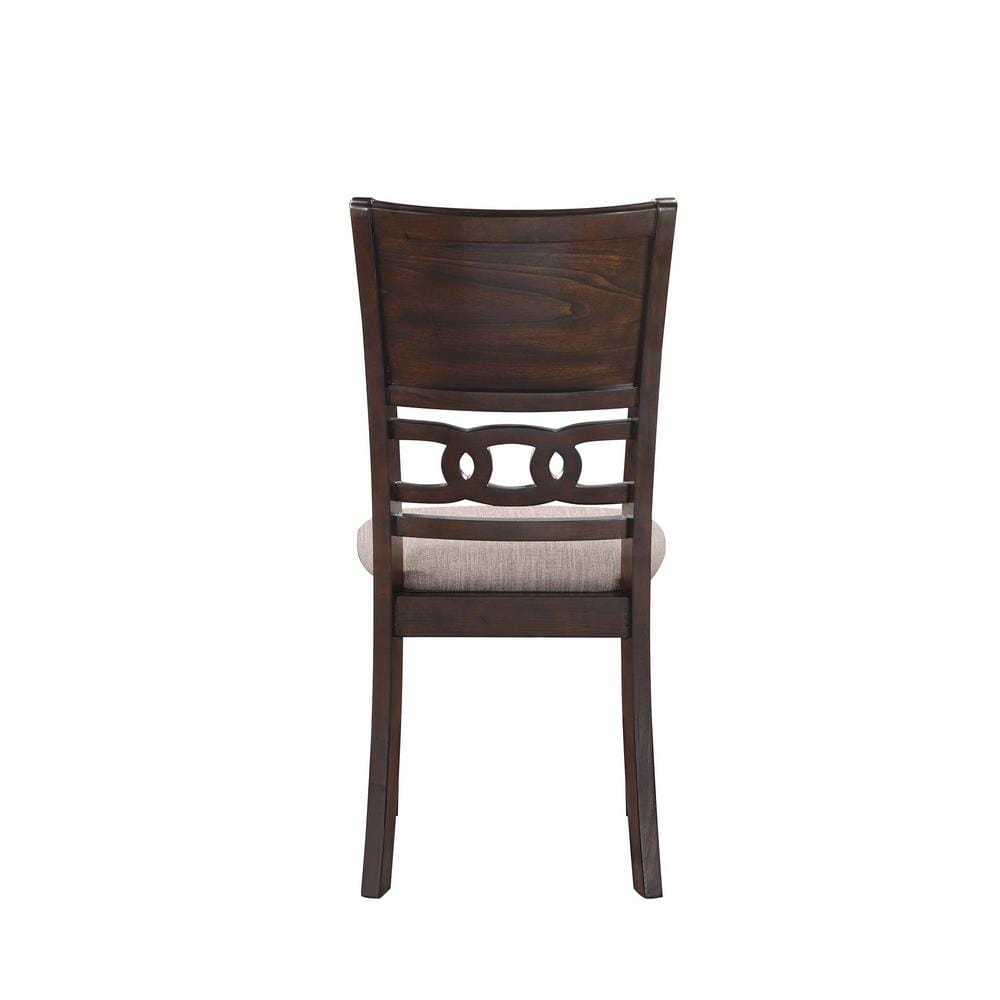Gia 60" Brown Cherry Wood Dining Set with 4 Chairs