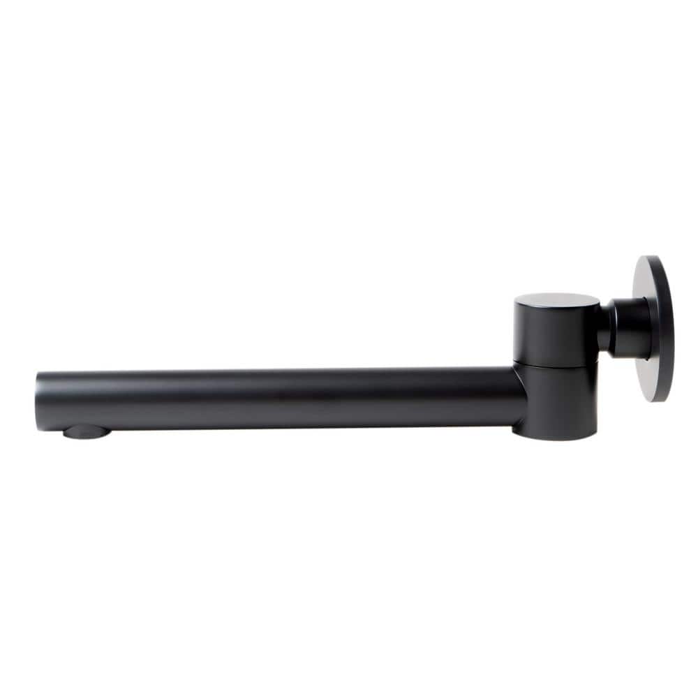 9.75" Matte Black Brass Wall-Mounted Foldable Tub Spout
