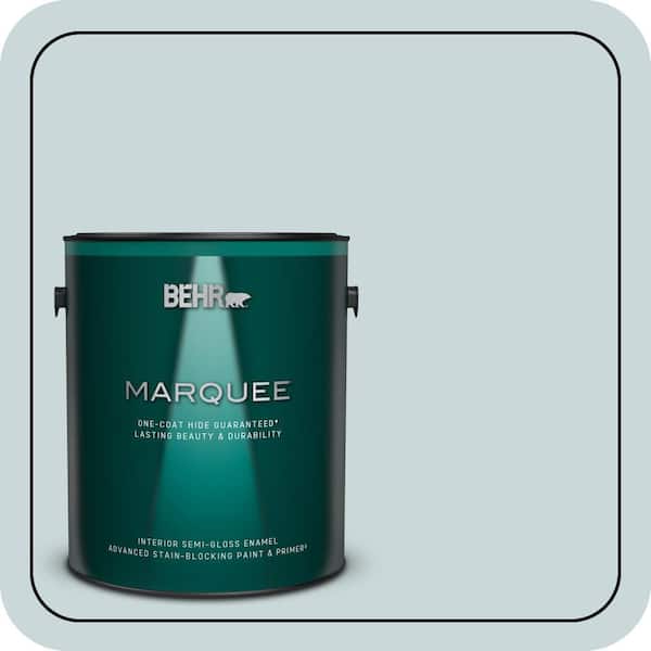 BEHR MARQUEE 1 gal. #PPU13-16 Offshore Mist One-Coat Hide Semi-Gloss Enamel Interior Paint & Primer