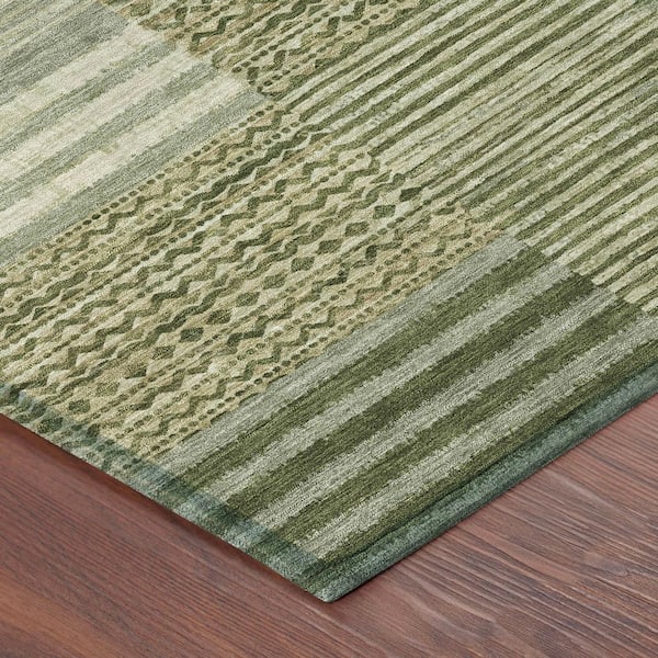 Chantille Machine Washable Indoor/Outdoor Abstract ACN2749 Green 3 ft. x 4 ft. Area Rug