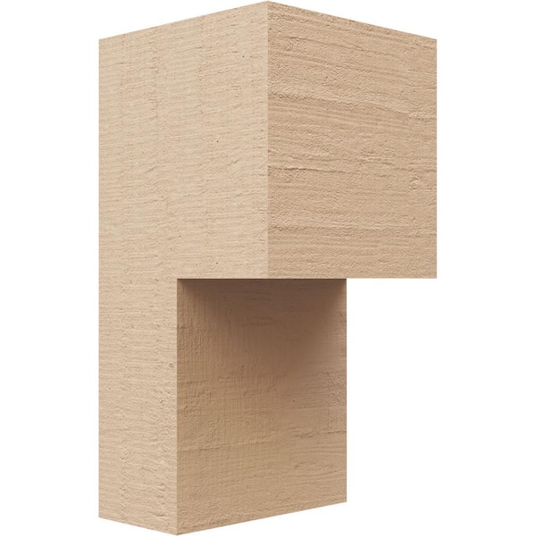 Ekena Millwork 5 in. x 10 in. x 5 in. Wide Chapel Hill Rough Cedar Woodgrain TimberThane Corbel, Primed Tan