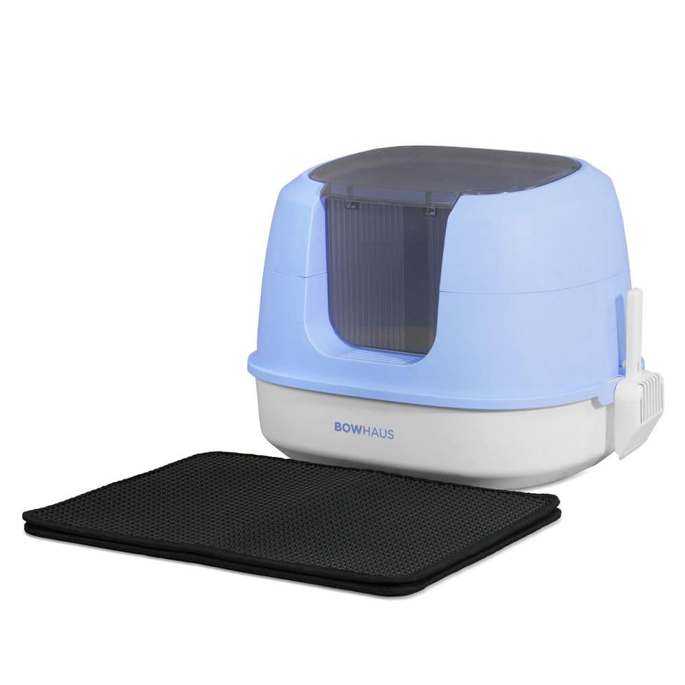 Blue 3-in-1 Detachable 22.8 in. L x 18.7 in. W Plastic Cat Litter Box with Lid, Scoop, Mat and Odor Fitter price history on PriceWatchPro