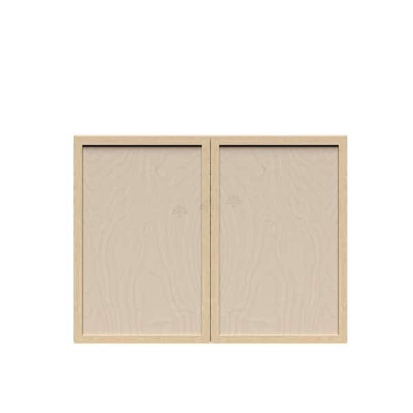 Slim Shaker Assembled 24 in. W x 18 in. H x 12 in. D Wall Bridge Kitchen Cabinet in Natural Wood