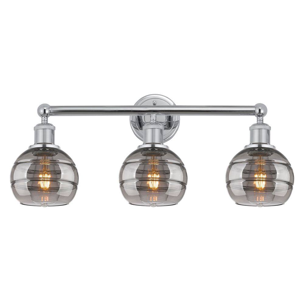 Rochester 23.88 in. 3-Light Polished Chrome Vanity Light with Glass Shade price history on PriceWatchPro