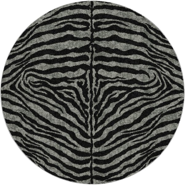 Dream Shag Premium Machine Washable Abstract ADS42 Shadow 8 ft. x 8 ft. Round Rug