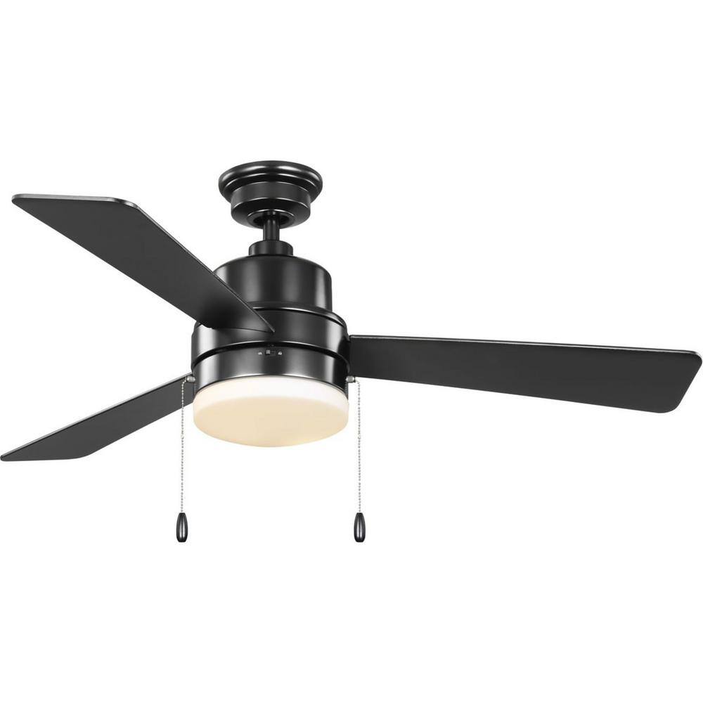 Trevina V Matte Black 52" Ceiling Fan with LED Light
