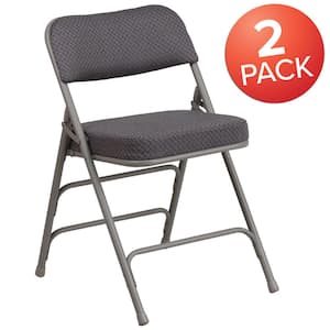 Gray Metal Folding Chair (2-Pack)
