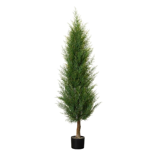 SULLIVANS 5 ft. Green Artificial Cedar Arborvitae Tree in Pot