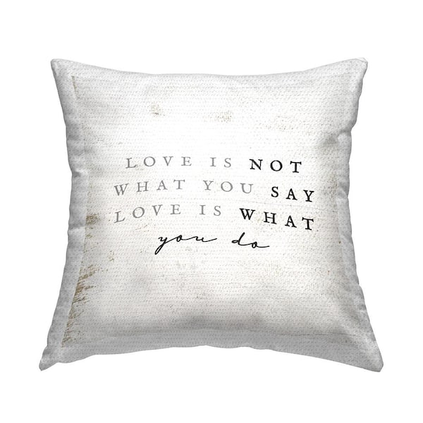 Stupell Industries Love is What You Do Phrase Beige Square Outdoor Throw Pillow