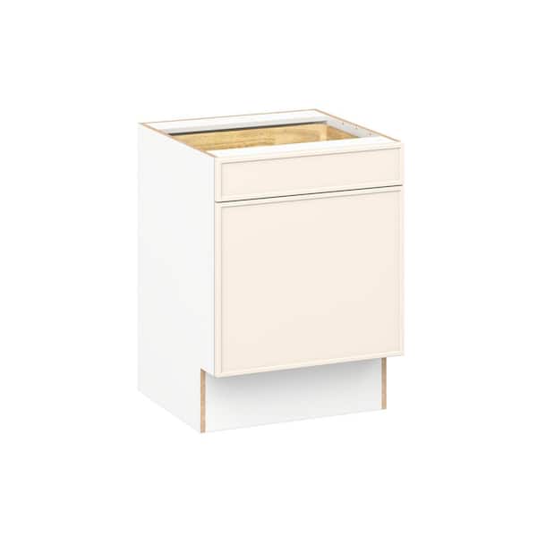 J COLLECTION Fairview 24 in.W x 24 in.D x 32.5 in. H Assembled Slim Shaker ADA Base Kitchen Cabinet in Washed Linen with Drawer