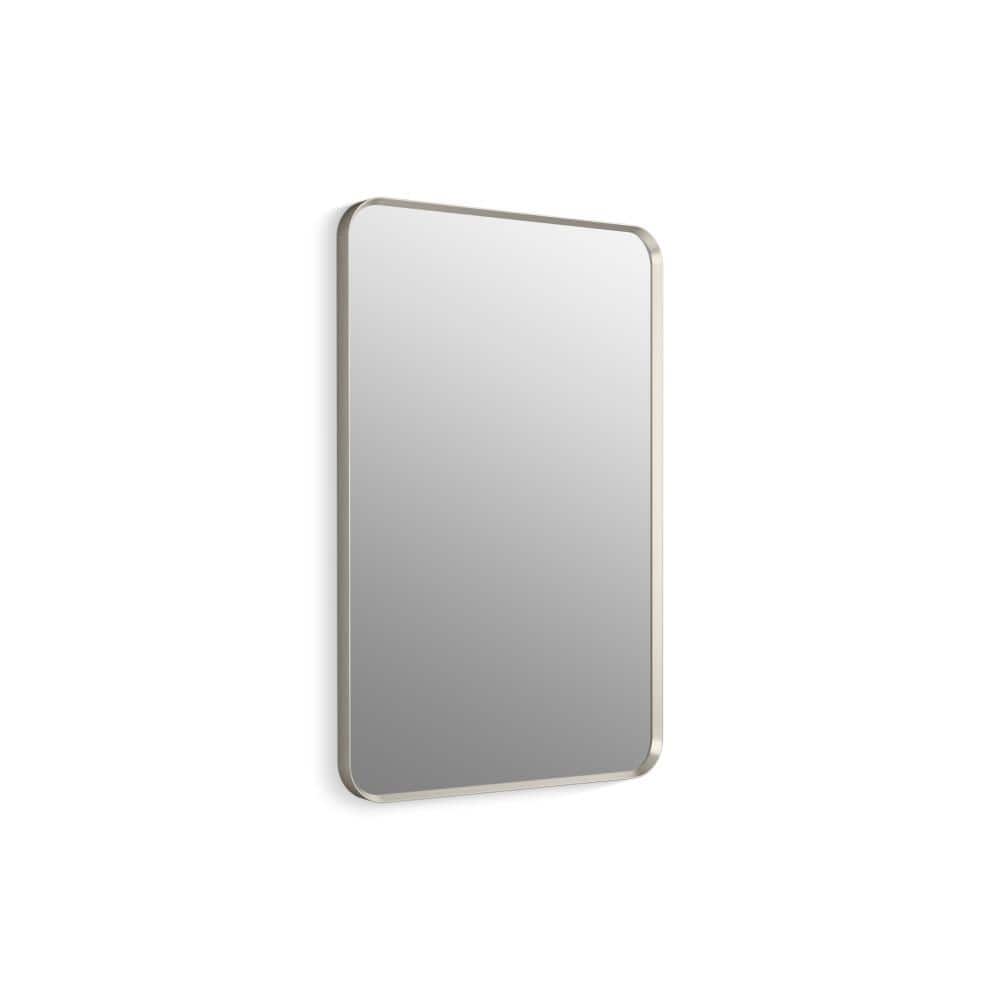 Brushed Nickel 36" x 24" Rectangular Bathroom Vanity Mirror