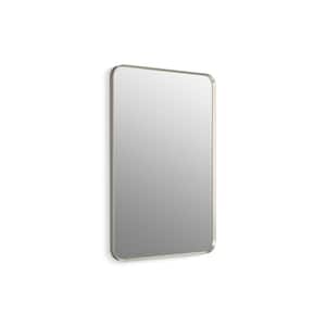 Essential 24 in. W x 36 in. H Rectangular Framed Wall Mount Bathroom Vanity Mirror in Brushed Nickel
