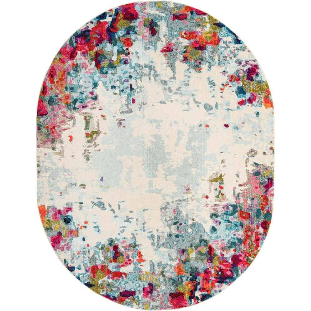 Unique Loom Chromatic Joyous Multi 7 ft. 11 in. x 10 ft. Area Rug