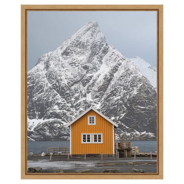 Amanti Art The Yellow Village III by Danny Head 16 in. W x 20 in. H. Canvas Wall Art Print Framed in Brown
