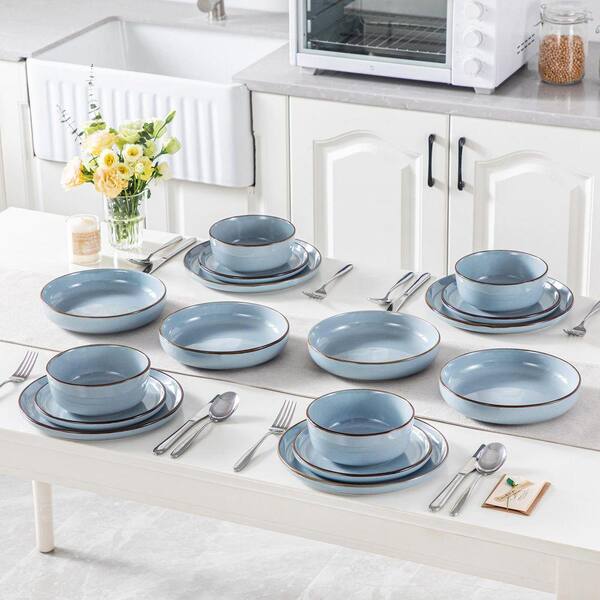   blueline 食器セット vancasso 16-Piece Blue Stoneware Dinnerware Set (Service for 4