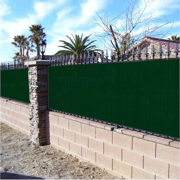 BOEN - 4 ft. x 50 ft. Long Lasting Green Privacy Fence Netting Mesh Fabric w/Aluminum Reinforced Grommets UV Treated