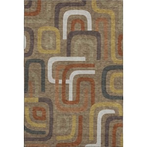 Washable Abstract Shape Rug Addison Rugs Mayfield Premium Machine Washable Abstract AMF2551 Teal 5 ...