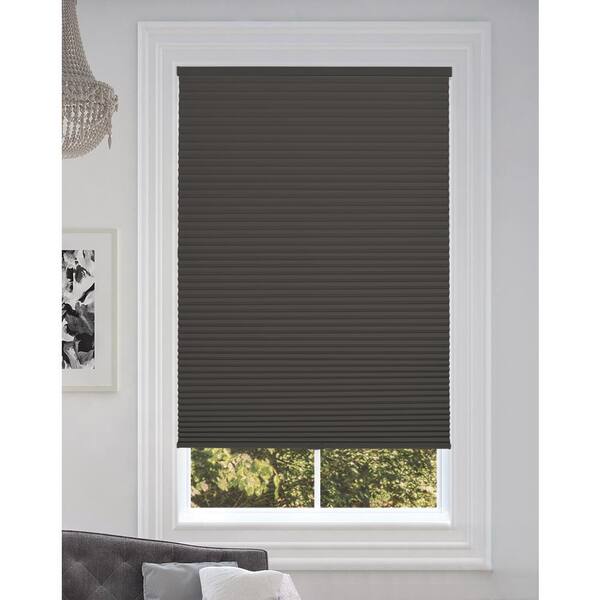 BlindsAvenue Anthracite Cordless Blackout Fabric Cellular Honeycomb Shade, 9/16 in. Single Cell, 72 in. W x 48 in. L
