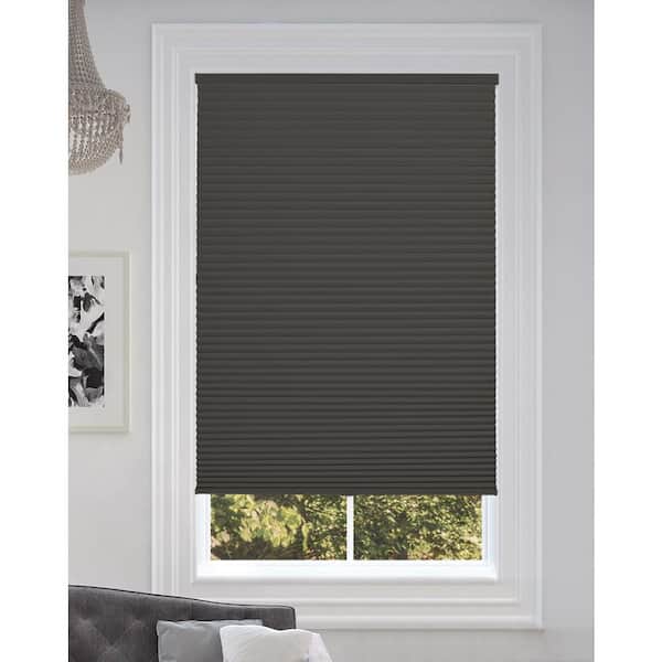 BlindsAvenue Anthracite Cordless Fabric Blackout Cellular Honeycomb Shade, 9/16 in. Single Cell, 61 in. W x 72 in. L