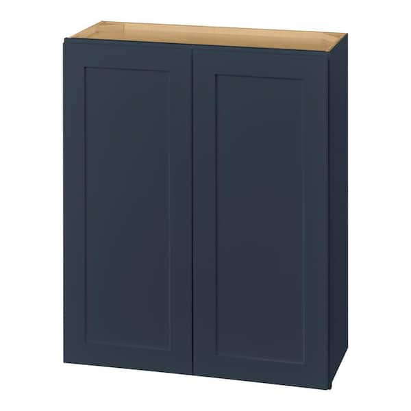 Avondale 30 in. W x 12 in. D x 36 in. H Ready to Assemble Plywood Shaker Wall Kitchen Cabinet in Ink Blue