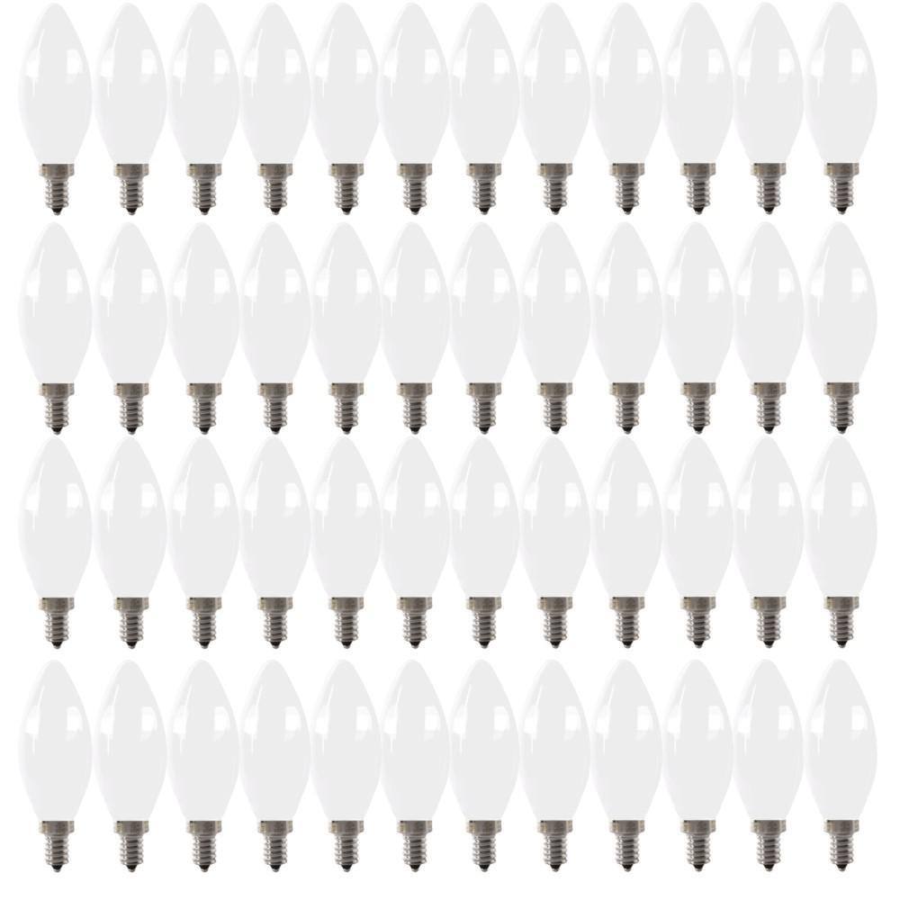 60W Equivalent B10 E12 Candelabra Dimmable Filament CEC Frosted Glass Chandelier LED Light Bulb, Daylight 5000K(48-Pack) price history on PriceWatchPro