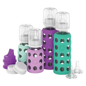9 oz. Multi-Colored Glass Bottle Starter Set (Set of 4)
