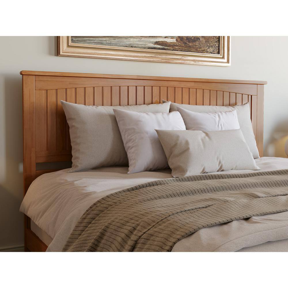 Nantucket King Light Toffee Wood Platform Bed with Headboard