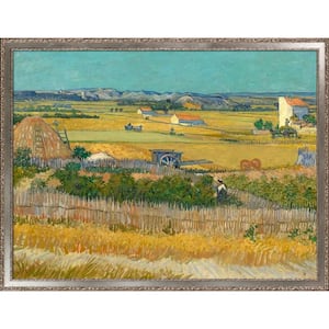 The Harvest by Vincent Van Gogh Versailles Silver Salon Framed Nature Oil Painting Art Print 40 in. x 52 in.