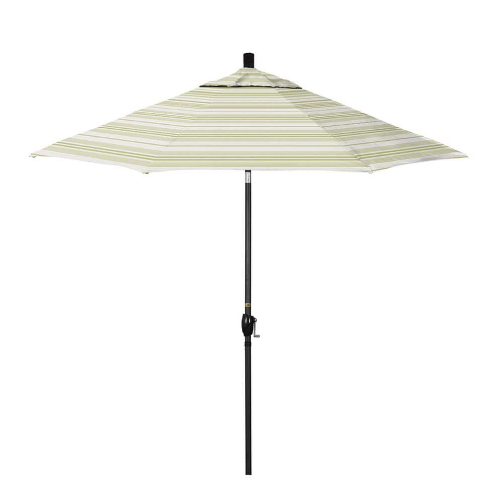 9 ft. Stone Black Aluminum Market Patio Umbrella with Crank Lift & Push-Button Tilt in Wellfleet Basil Pacifica Premium price history on PriceWatchPro