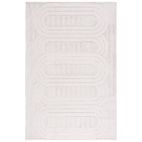 SAFAVIEH Archway 4 ft. x 6 ft. Ivory/Ivory Geometric Swirls Area Rug