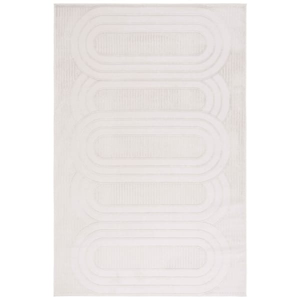 SAFAVIEH Archway 5 ft. x 8 ft. Ivory/Ivory Geometric Swirls Area Rug