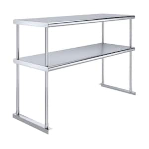 18 in. x 48 in. Stainless Steel Double OverShelf for Kitchen Utility Table : 2-Tier Overshelf