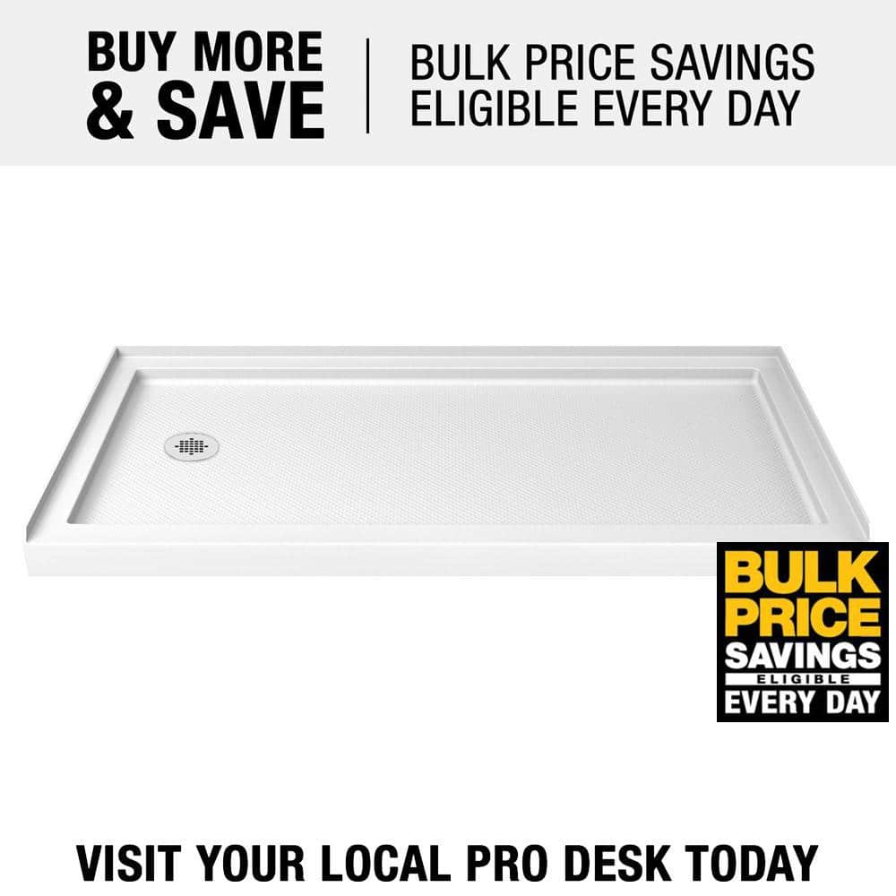 SlimLine 60" x 34" White Acrylic Shower Base