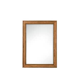 Bristol 29 in. W x 40 in. H Small Framed Rectangular Wall Mount Bathroom Vanity Mirror in Saddle Brown