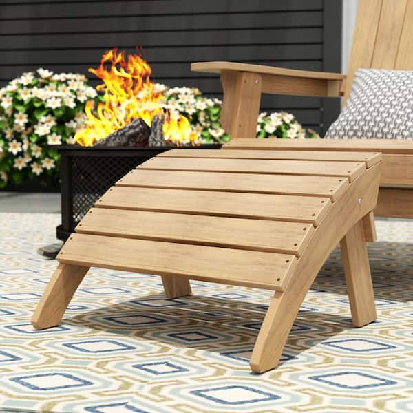 WESTIN OUTDOOR Vineyard Teak Plastic Outdoor Folding Adirondack Ottoman