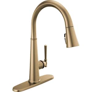 Emmeline Single-Handle Pull-Down Sprayer Kitchen Faucet with ShieldSpray in Lumicoat Champagne Bronze