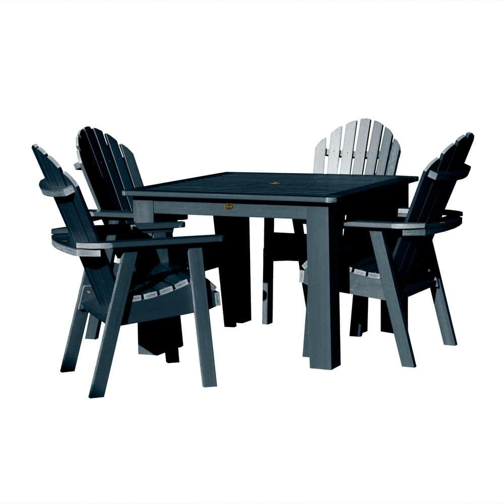 Highwood Muskoka 5Pieces Square Bistro Recycled Plastic Outdoor Dining Set CMST5SQ44HDFBE