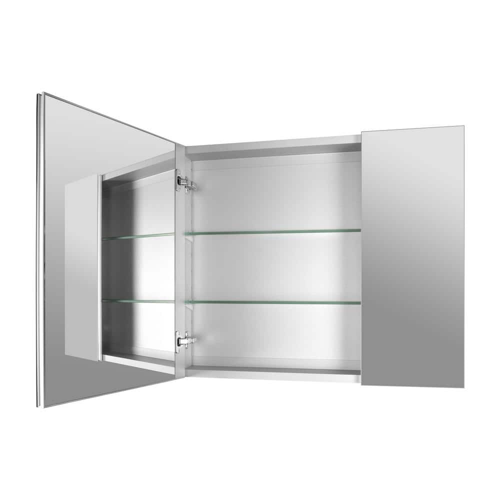 30'' W x 26'' H Frameless Mirrored Medicine Cabinet with Adjustable Shelves