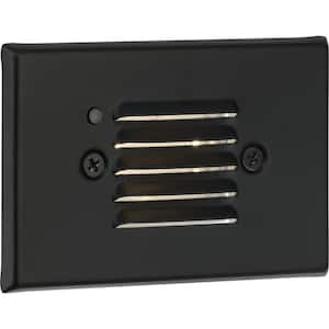 Outdoor Hardwired Black Integrated LED Wall or Stair Light with Photocell