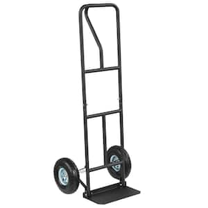 660 lbs. Heavy-Duty Hand Truck Capacity Trolley Cart with Foldable Nose Plate in Black