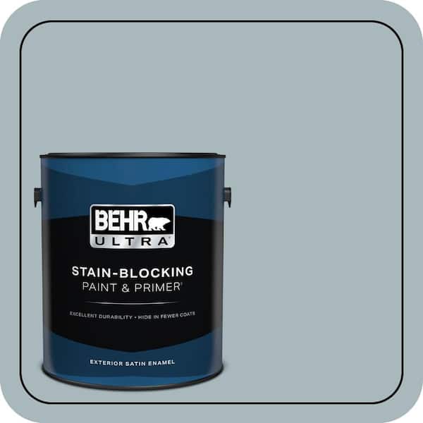 BEHR ULTRA 1 gal. #N470-3 Half Sea Fog Satin Enamel Exterior Paint & Primer