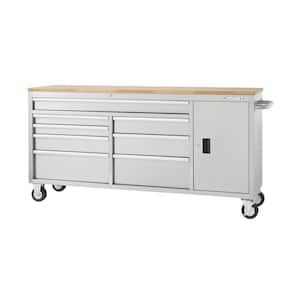 Husky 61 in. W x 23 in. D Heavy Duty 15-Drawer Mobile Workbench Tool Chest  with Solid Wood Top in Matte Black H61MWC15HP-C - The Home Depot