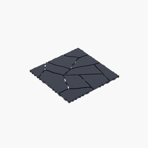 12 in. x 12 in. x 0.75 in. x 44 sq. ft. Dark Gray DIY Module Interlocking Decking Tiles Floor Tile, for Porch (44-Pack)