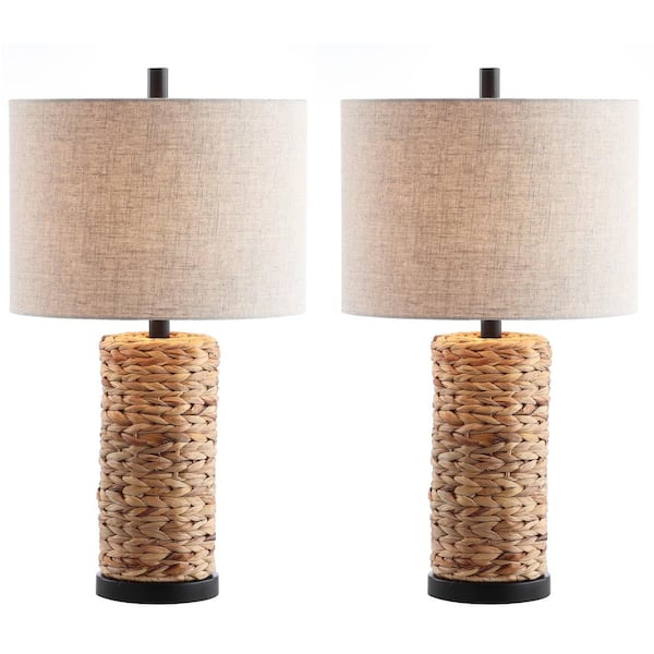 JONATHAN Y Elicia 25 in. Natural Sea Grass LED Table Lamp (Set of 2)