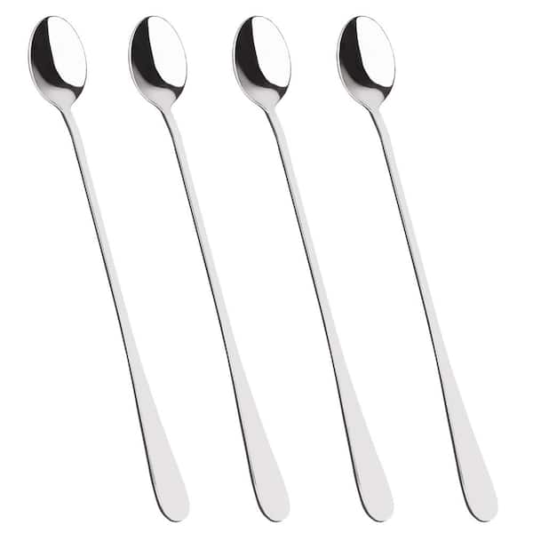 Set of 4 Stainless Steel Cocktail Stirring Spoons 9 Inch for Coffee Tea and Mixed Drinks