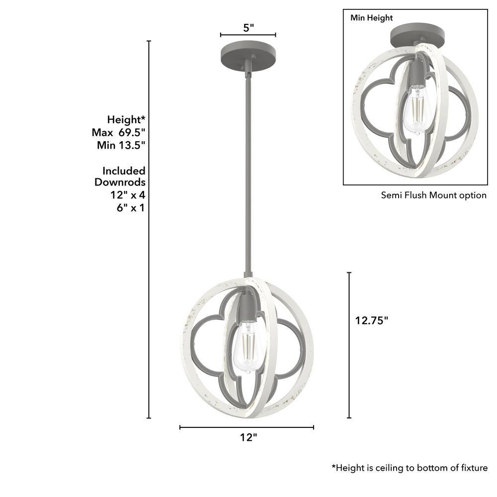 White Aluminum Mini Globe Pendant Light with LED