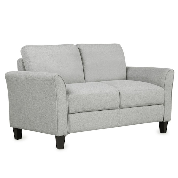 Unbranded 53.7 in. W Flared Arm Fabric Modern Double Seat Straight Sofa in Light Gray